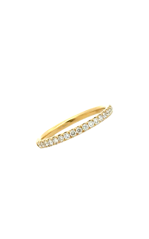 Yellow 18 Karat Wedding Band Size 6.5 With 15 = 0.34Tw Round G/H Si Diamonds