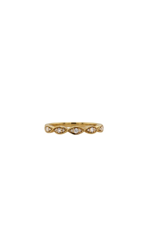 18K Yellow diamond wedding band with 15=0.13Tw Round G/H Si Diamonds