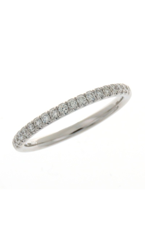 White 18 Karat Wedding Band Size 6.5 With 18 = 0.24Tw Round G/H Si Diamonds