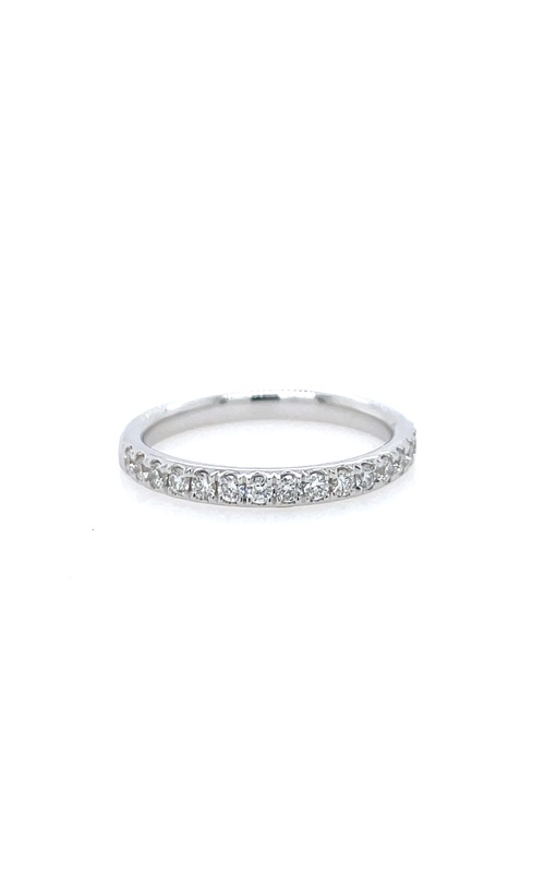18KW Wedding Band Size: 6.5, Round 19 = 0.30ctw G/H Si