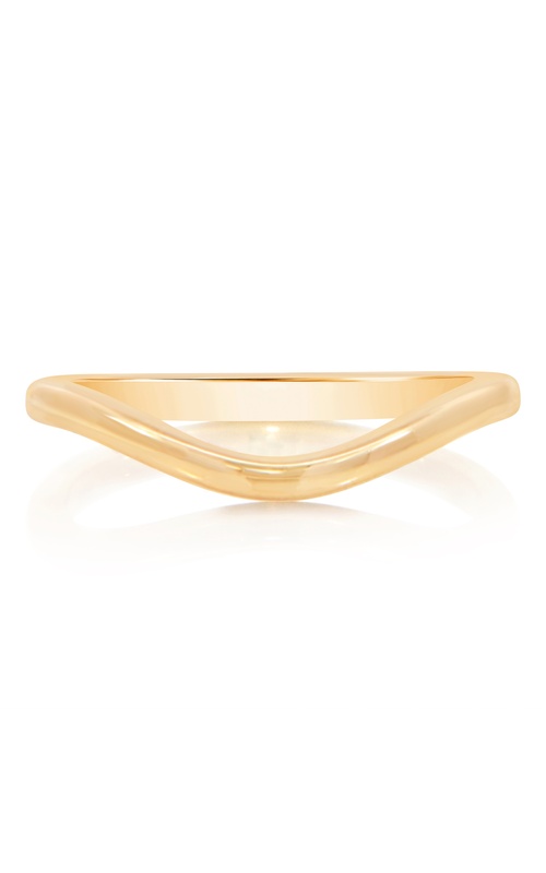 14k yellow gold curved wedding band size 6.5