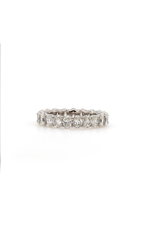 Platinum Eternity Wedding Band Size 6.5 With 21=3.29Tw Oval G/H Vs Diamonds