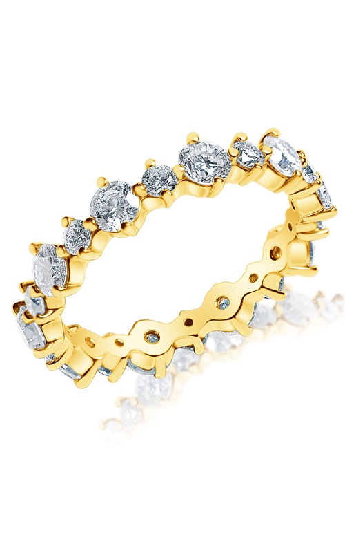 Yellow 14 Karat Wedding Band Size 6.5 With 20 = 1.89Tw Round G/H Si Diamonds