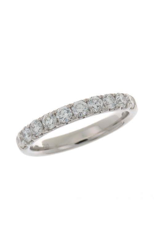 White 18 Karat Wedding Band Size 6.5 With 10 = 0.75Tw Round G/H Si Diamonds