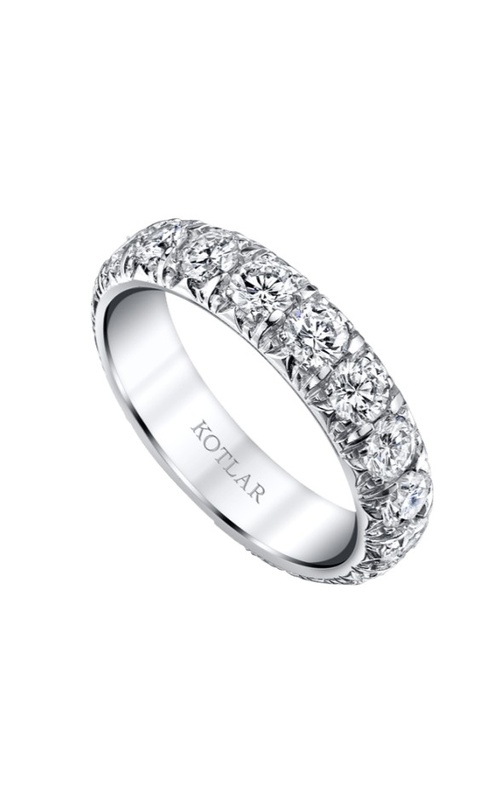 Harry Kotlar Platinum French Cut Astisan Pave Band Size 5 With = 2.28Tw Round I Vs1 Diamonds