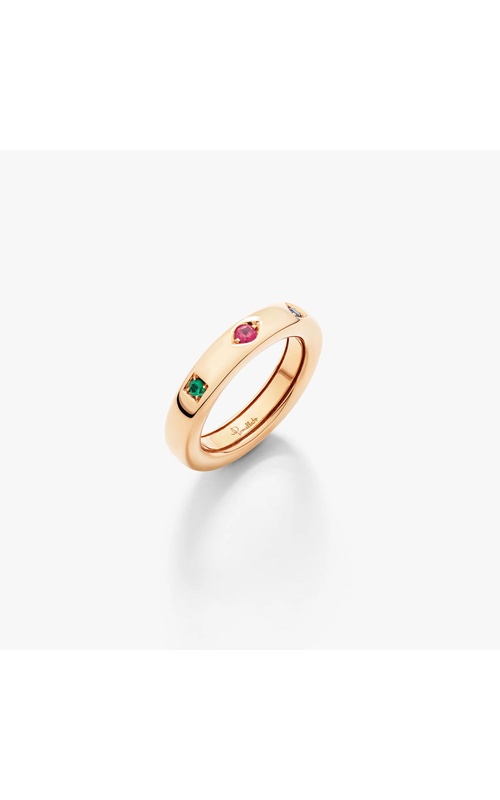 Pomellato 18k rose gold iconica ring with various colored stones size 55