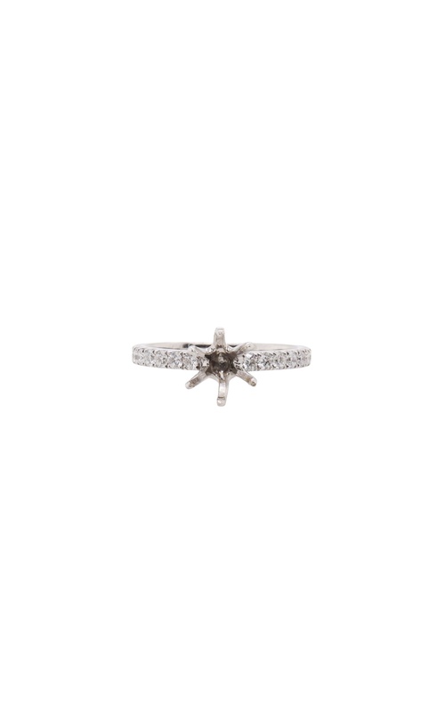 18KW Diamond Ring Semi-Mtg with 18=0.49Tw G/H SI round diamonds