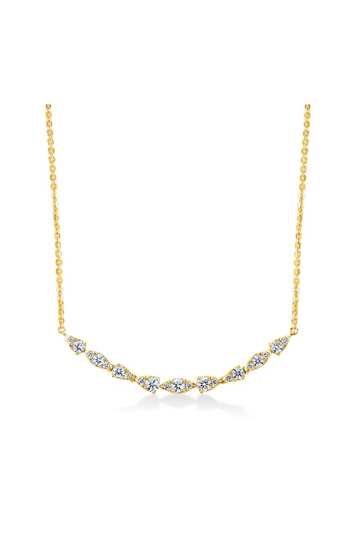 Hearts On Fire Aerial Dewdrop Pendant Small Yellow 18 Karat Necklace Length 18 With 21=0.51Tw Round G/H Vs-Si Diamonds