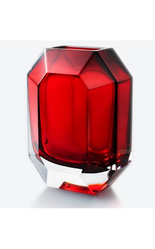 Baccarat Octogone Vase - Red