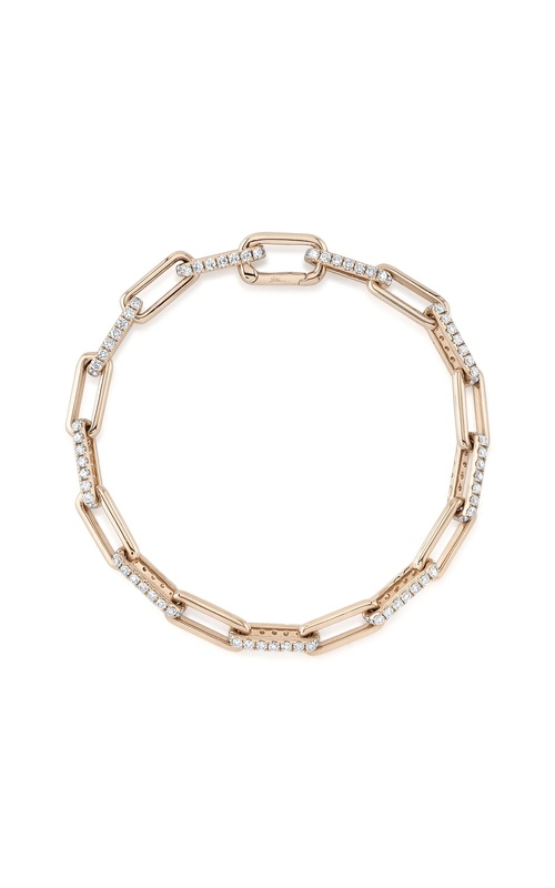 Rose 14K 198=2.70Ctw Diamond Paper Clip Link Bracelet 8