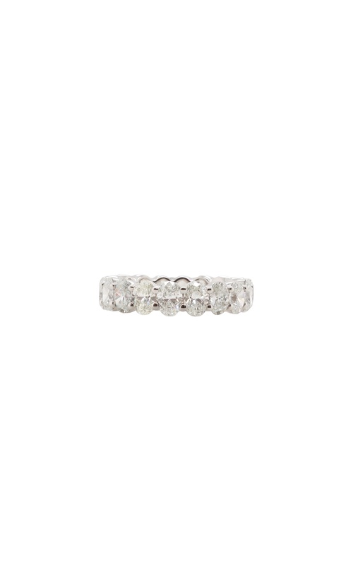 14KW oval diamond eternity ring with 18=4.51Ctw F/G VS2 oval diamonds set north south size 6.5