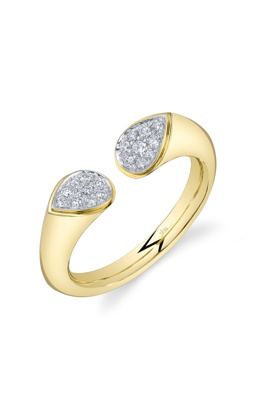 Yellow 14 Karat Fashion Ring Size 8 With 18 0.19Tw Round G/H Si Diamonds