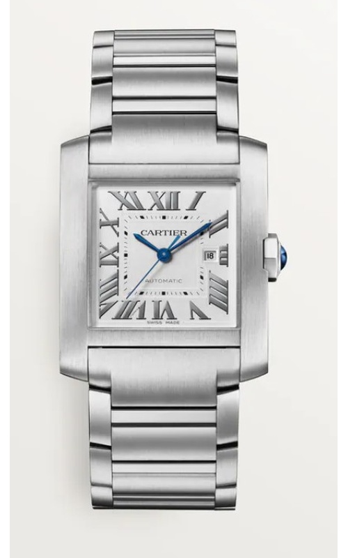 PRE-OWNED CARTIER TANK FRANÇAISE LARGE SS AUTOMATIC SILVERED SUNRAY ROMAN DIAL SS BRACELET - YES BOX AND PAPERS CIRCA 2026