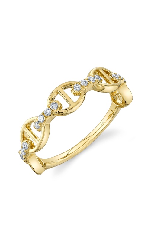 Yellow 14 Karat Fashion Ring Size 10 With 16 = 0.16Tw Round G/H Si Diamonds