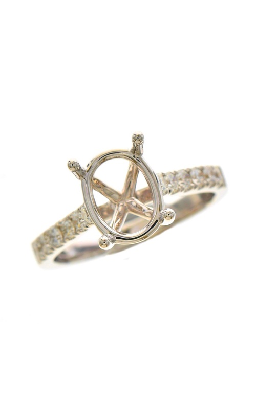 Yellow 18 Karat Semi-Mount Ring Size 6.5 With 12 0.37Tw Round G/H Si Diamonds