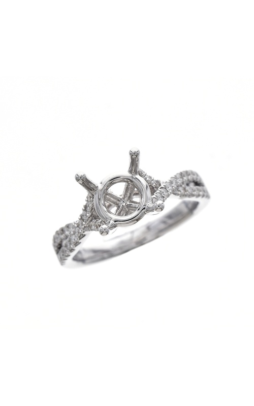 White 18 Karat Semi-Mount Ring Size 6.5 With 40 = 0.29Tw Round G/H Si Diamonds