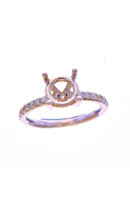 Yellow 18 Karat Semi-Mount Ring Size 6.5 With 52 0.52Tw Round G/H Si Diamonds