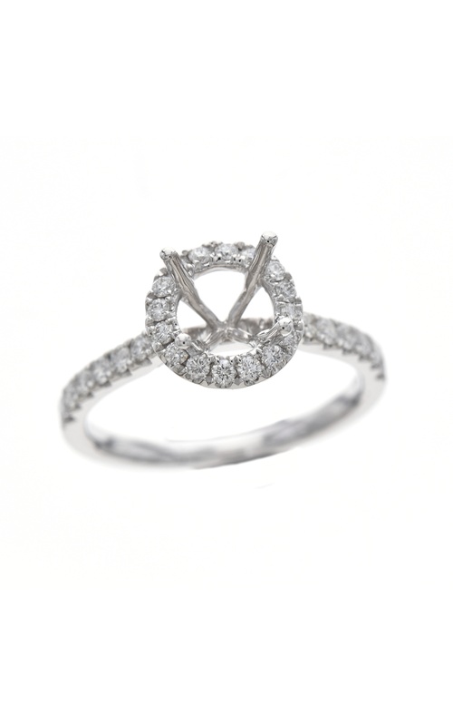 White 18 Karat Semi-Mount Ring Size 6.5 With 30 = 0.45Tw Round G/H Si Diamonds