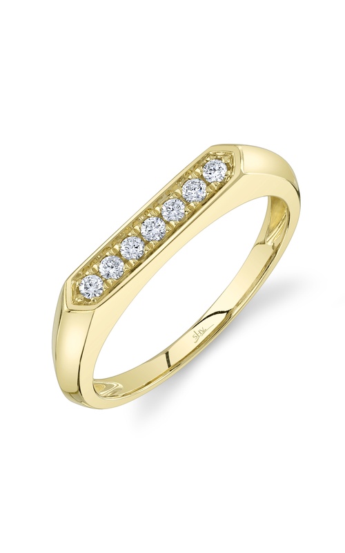 Yellow 14 Karat Diamond Bar Ring Size 7 With 7=0.13Tw Round G/H Si Diamonds