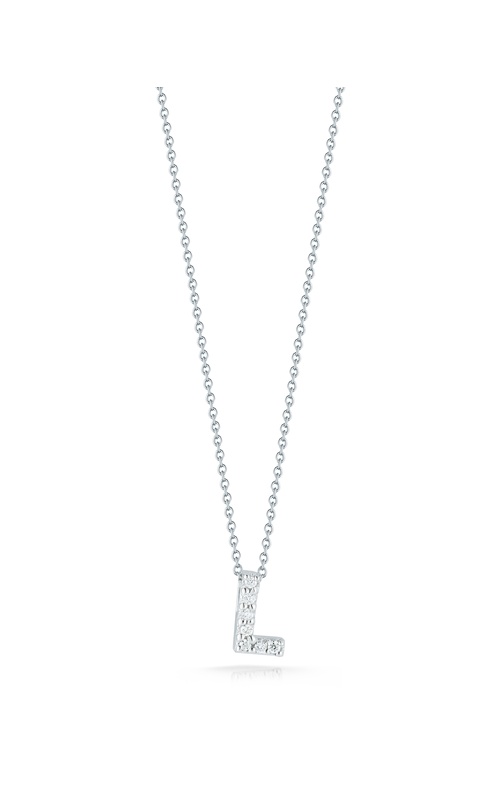 Roberto Coin Diamond Love Letter L Necklace 'White 18 Karat Pendant With 7=0.03Tw Round G/H Si Diamonds