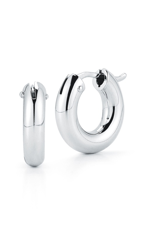 Roberto Coin Round Perfect Hoop Earrings 15Mm White 18 Karat Earrings