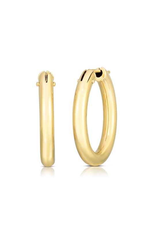 Roberto Coin Yellow 18 Karat Oval Hoop Earrings