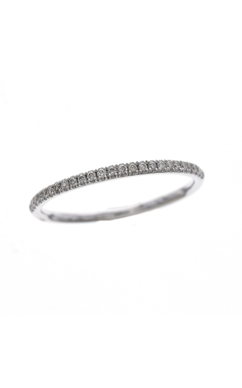 White Polished 18 Karat Wedding Band Size 6.5 With 25=0.13Tw Round G/H Si Diamonds