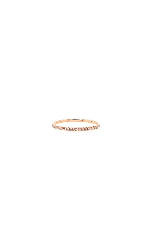 Rose Polished 18 Karat Wedding Band Size 6.5 With 25=0.11Tw Round G/H Si Diamonds