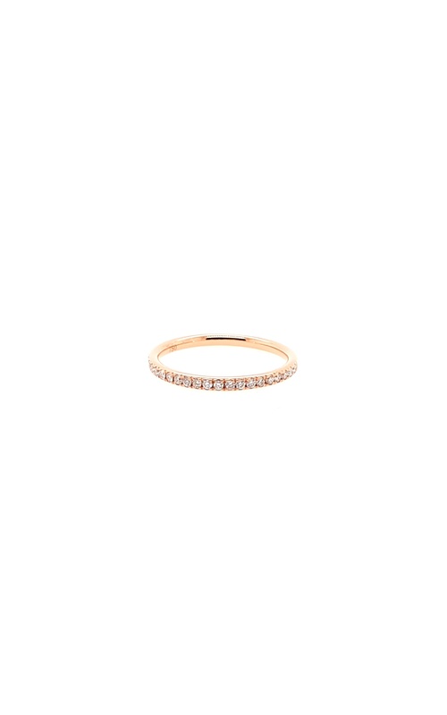 Rose Polished 18 Karat Wedding Band Size 6.5 With 22=0.20Tw Round G/H Si Diamonds