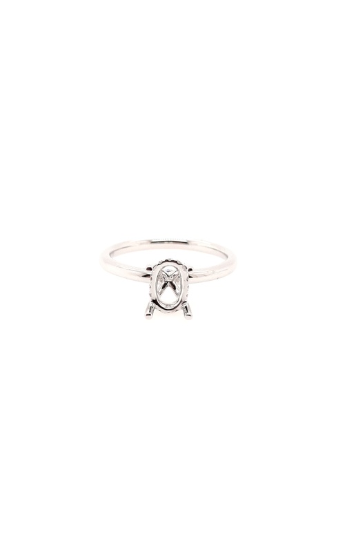 White 18 Karat Semi-Mount Ring Size 6.5 With 14=0.09Tw Round G/H Si2 Diamonds
