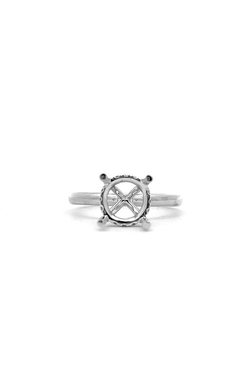 White 18 Karat Semi-Mount Ring Size 6.5 With 12=0.12Tw Round G/H Si2 Diamonds