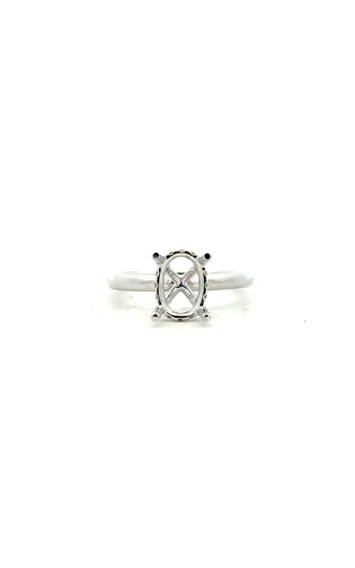 White 18 Karat Semi-Mount Ring Size 6.5 With 12 = 0.12Tw Round G/H Si3 Diamonds