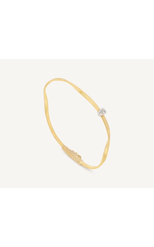 Marco Bicego 18K Yellow Gold Marrakech Coil Bangle a Diamond Station with one 0.08ct G VS Round diamond