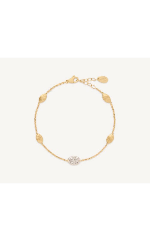 Marco Bicego 18K Yellow Gold Siviglia Diamond Bean Bracelet with 0.17ctw G VS-VVS round diamonds