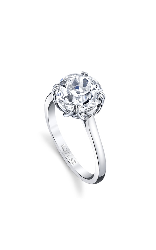 Harry Kotlar Platinum diamond engagement ring with one 2.75ct K SI2 European round diamond