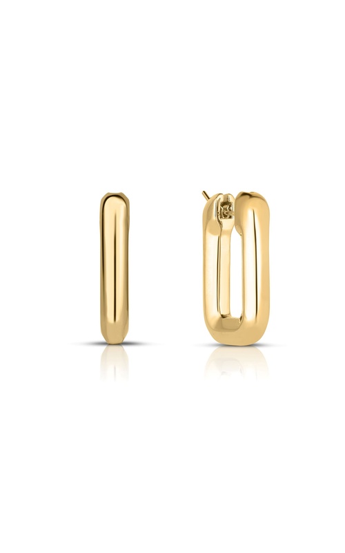 Roberto Coin Yellow 18 Karat Designer Gold Small Square Hoop Earrings Earrings