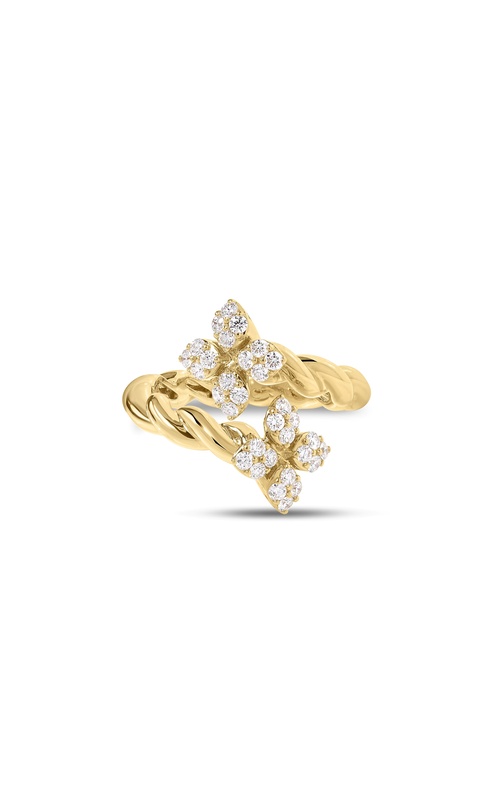 Roberto Coin 18k Yellow gold Love in Verona Twist diamond ring with 32=0.28ctw G/H SI round diamonds
