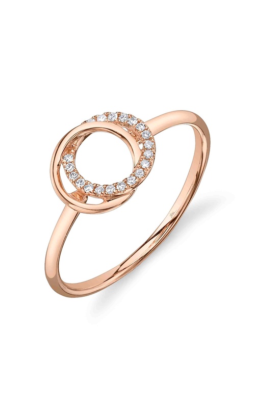 ROSE 14 KARAT LOVE KNOT RING WITH 20 = 0.07TW ROUND G/H SI DIAMONDS