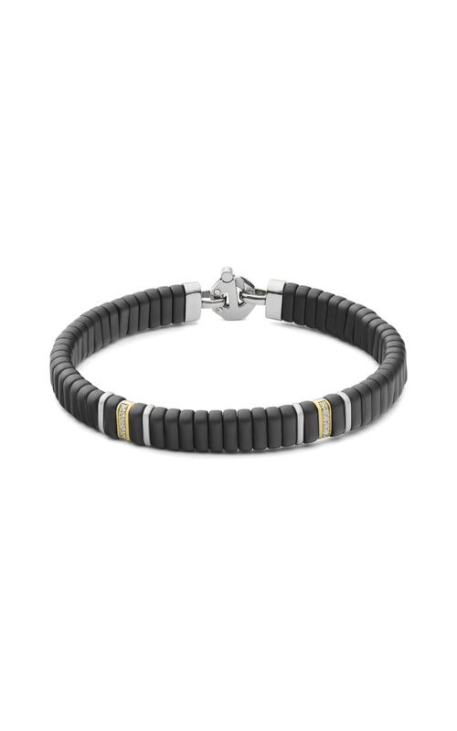 Baraka 18k rose gold/stainless steel and ceramic bracelet with 12=0.14ctw round diamonds