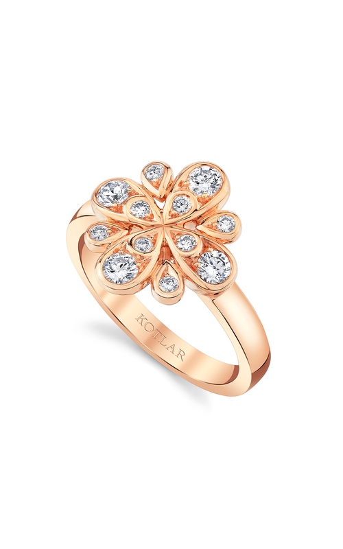 Harry Kotlar 18k rose gold Scallop Jubilee ring with 12=0.46ctw G VS2 round diamonds