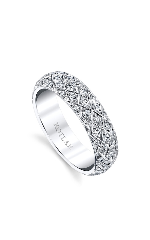 Harry Kotlar 18k white gold Criss Cross diamond band with 0.71ctw I VS1 round diamonds