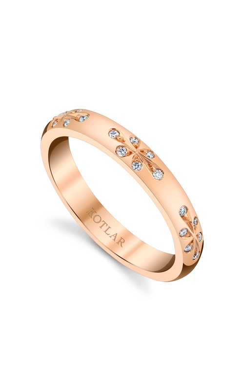 Harry Kotlar 18k rose gold Floral Artisan Pave diamond band with 36=0.15ctw I VS1 round diamonds