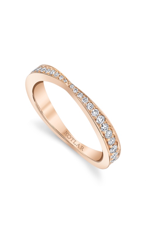 Harry Kotlar 18k rose gold diamond wedding band with 0.16ctw I VS1 round diamonds