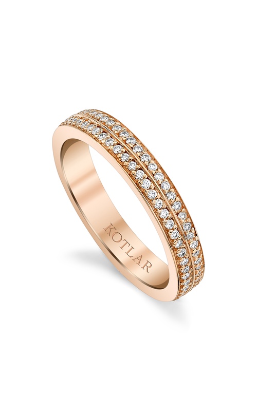 Harry Kotlar 18k rose gold Double row Pave diamond band with 0.44ctw I VS1 round diamonds