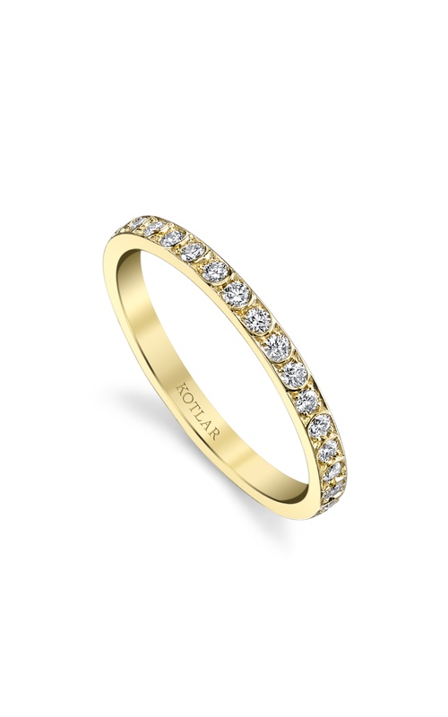 Harry Kotlar 18k yellow gold wedding band with 0.51ctw I VS1 round diamonds