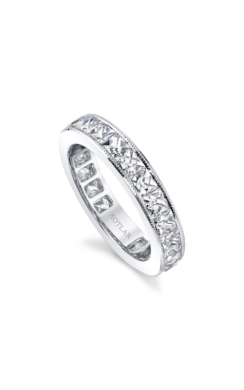 Harry Kotlar platinum diamond wedding band with 20=3.57ctw G VS2 square french cut diamonds