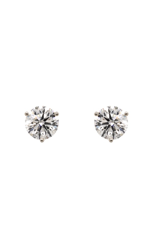 White 14 Karat Stud Earrings With One = 2.03Ct Round H Vs1 Diamond And One = 2.01Ct Round G Si1 Diamond FM #30001358303 and #30001520882