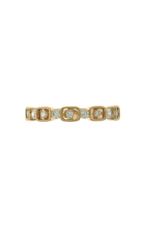 18K YELLOW GOLD DIAMOND RING WITH 9=0.29CTW G/H SI ROUND DIAMONDS