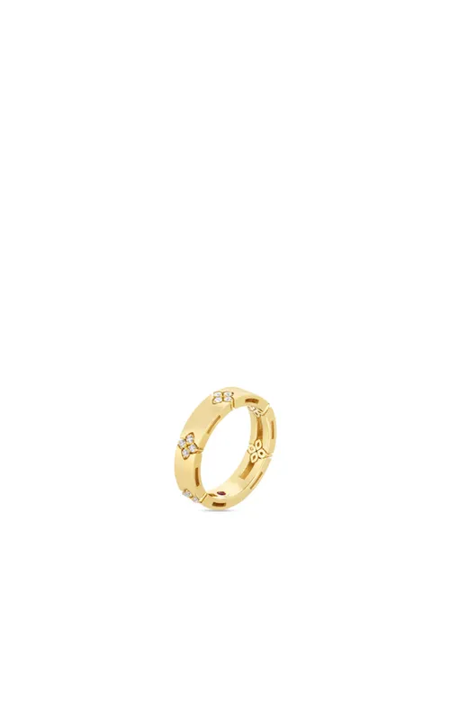 18K Yellow Diamond Love in Verona Ring with 0.09TCW G/H SI