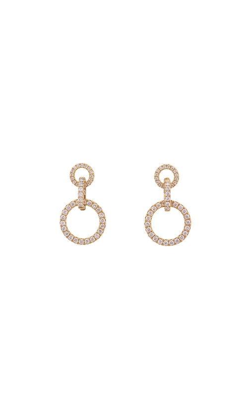 18k yellow gold diamond earrings with 88=0.67ctw G/H SI round diamonds